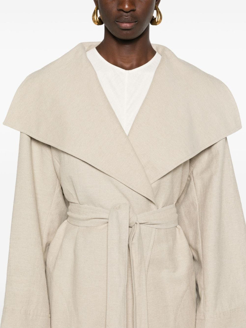 Beige Signature linen coat 5