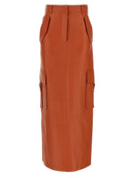 Orange Illustration Midi Skirt 1