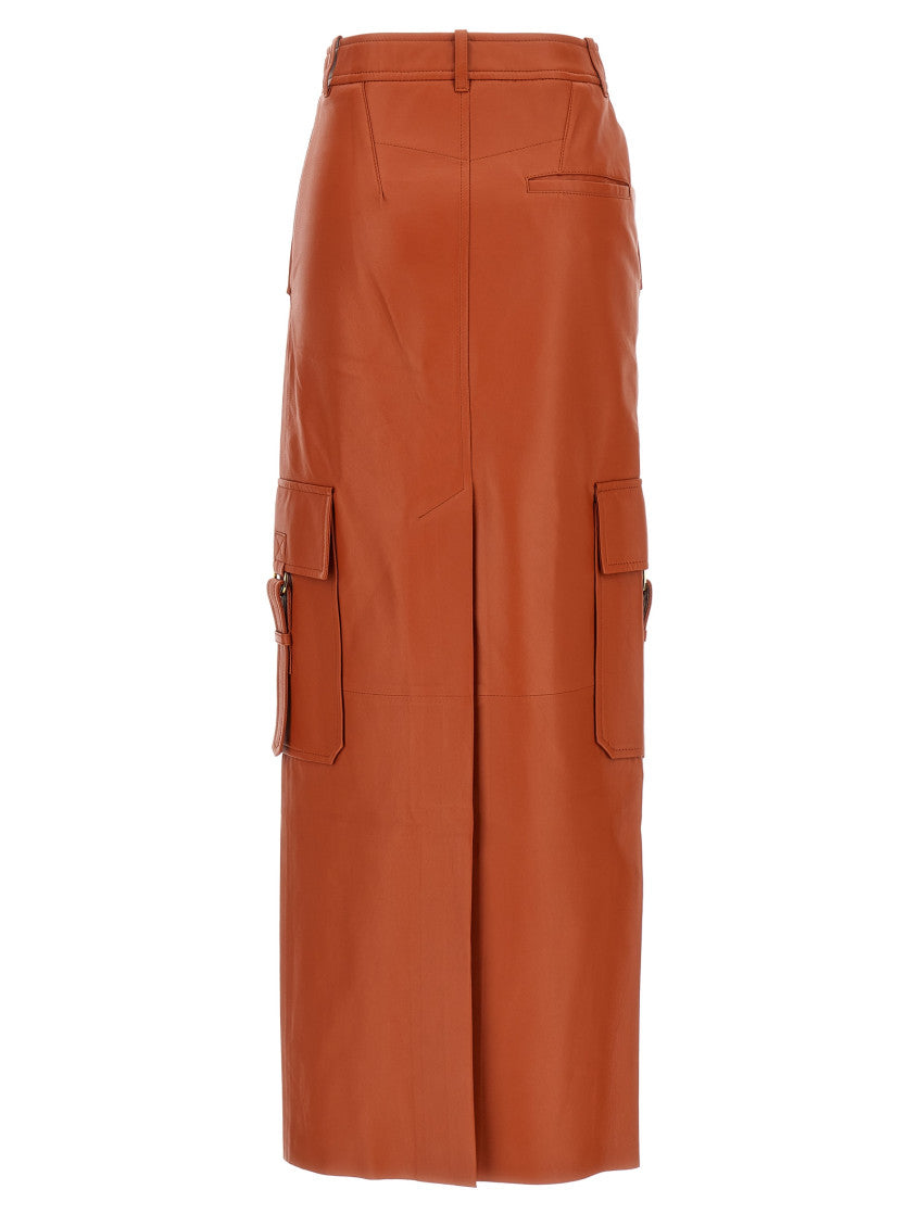 Orange Illustration Midi Skirt 2