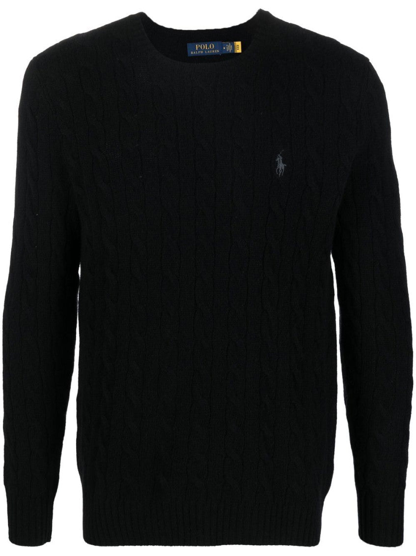 Black Embroidered Logo Sweater 1