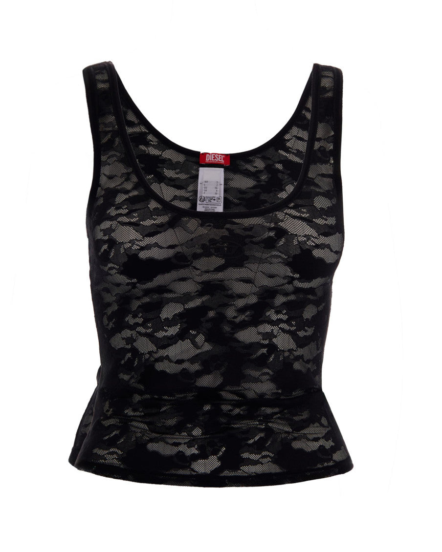 Black Camo Scoop Neck Top 1