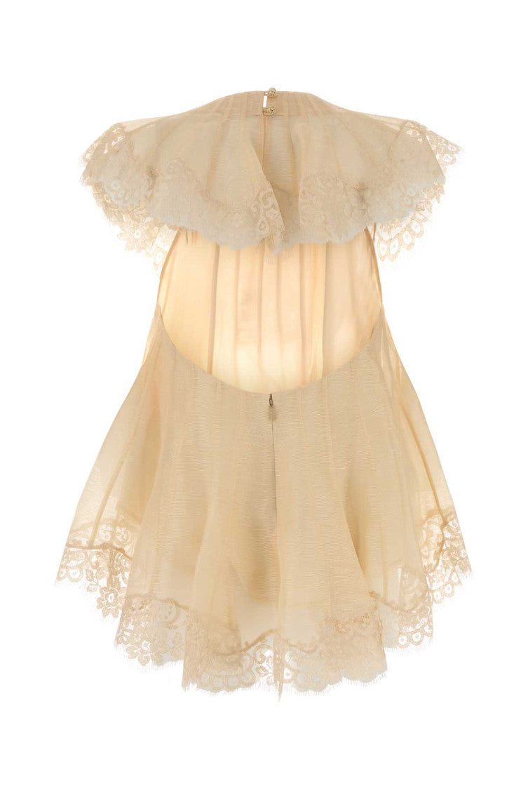 Yellow Lace Round Neck Top 2