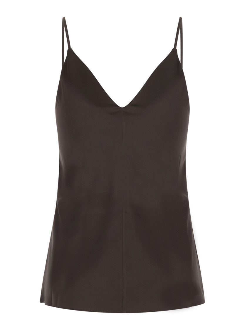Dark Brown V Neck Top 2