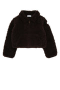 Kids Dark Brown Textured Jacket 1