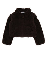 Kids Dark Brown Textured Jacket 1