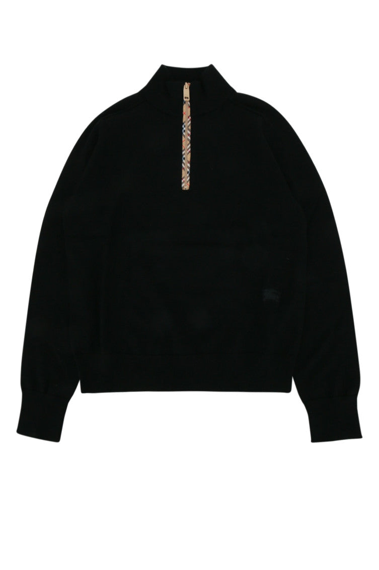 Kids Black Solid Sweater 1