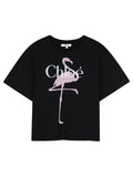 Girls Black Graphic T-Shirt 1