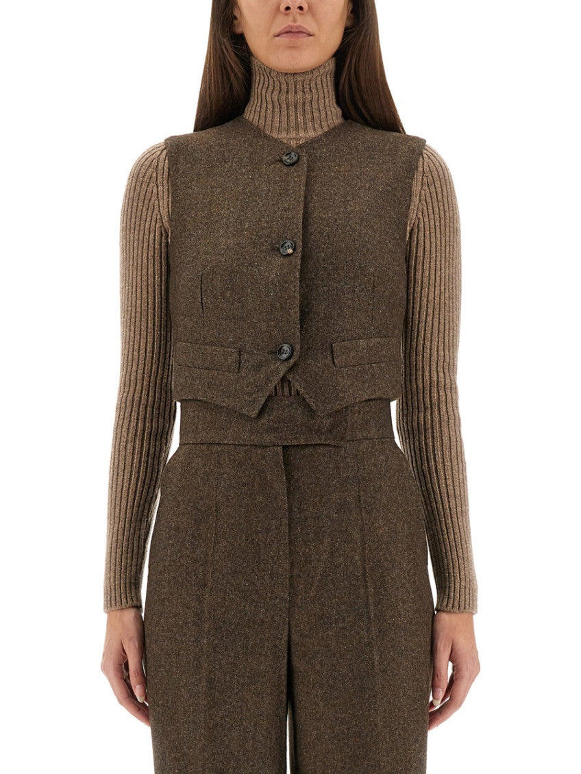 Dark Brown Crew Neck Top 1