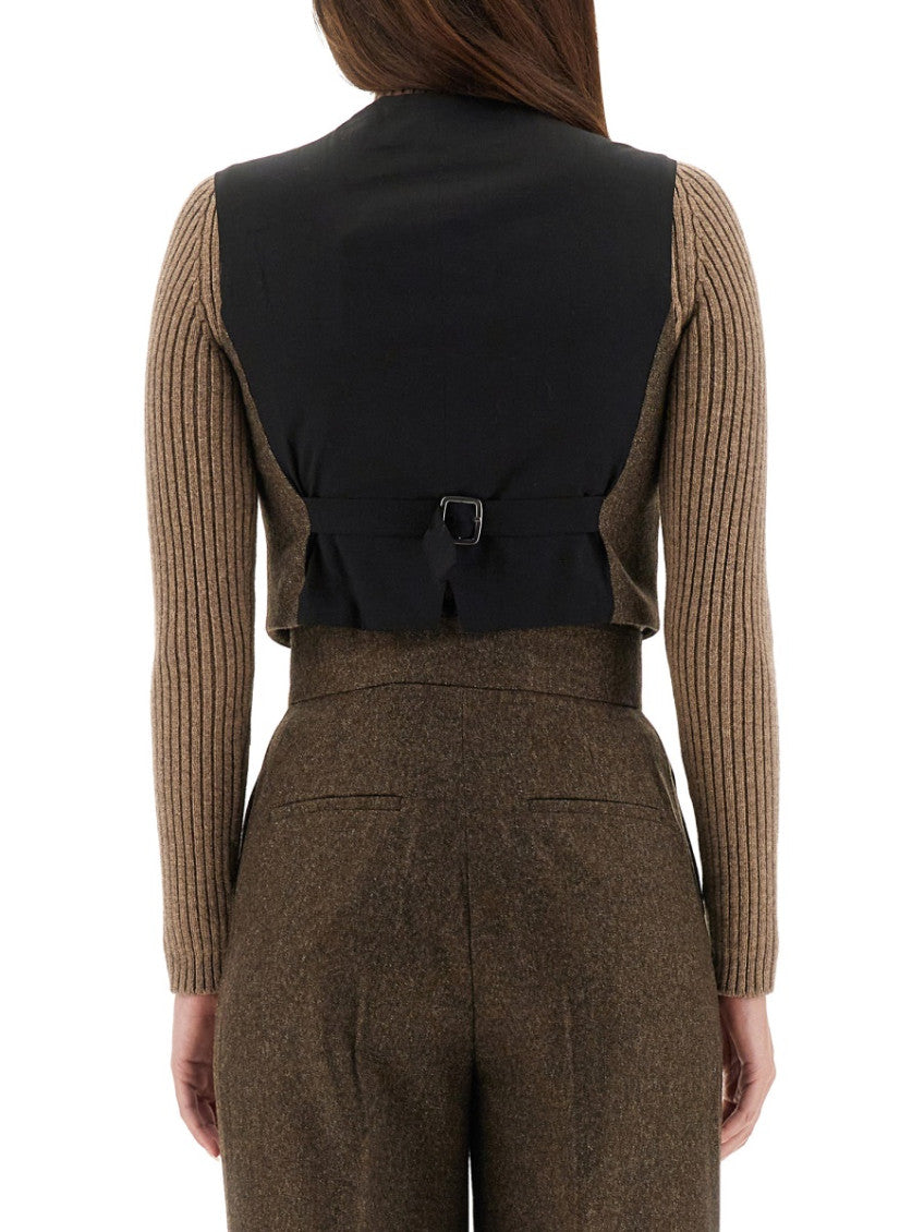 Dark Brown Crew Neck Top 2