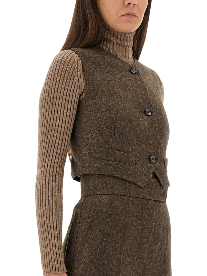 Dark Brown Crew Neck Top 4