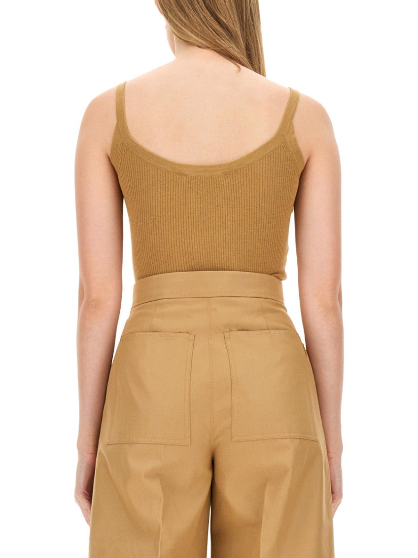Beige V Neck Top 2