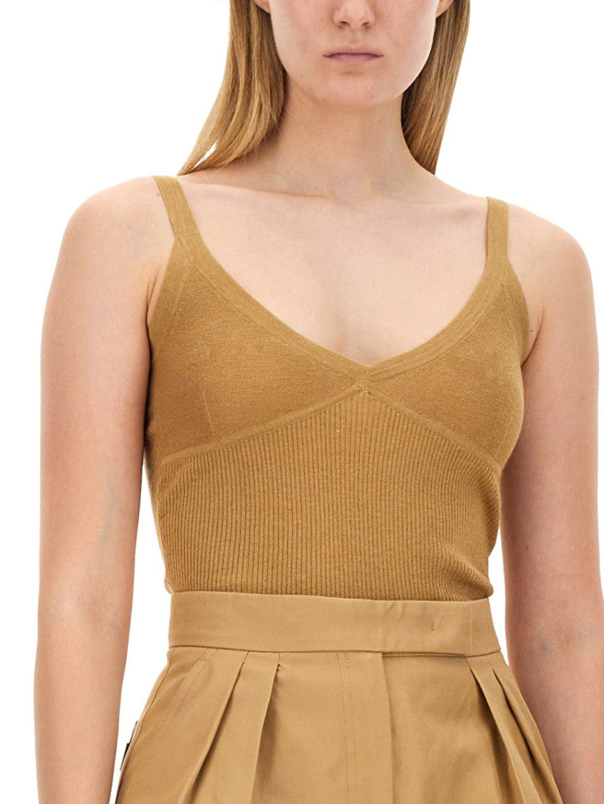 Beige V Neck Top 4