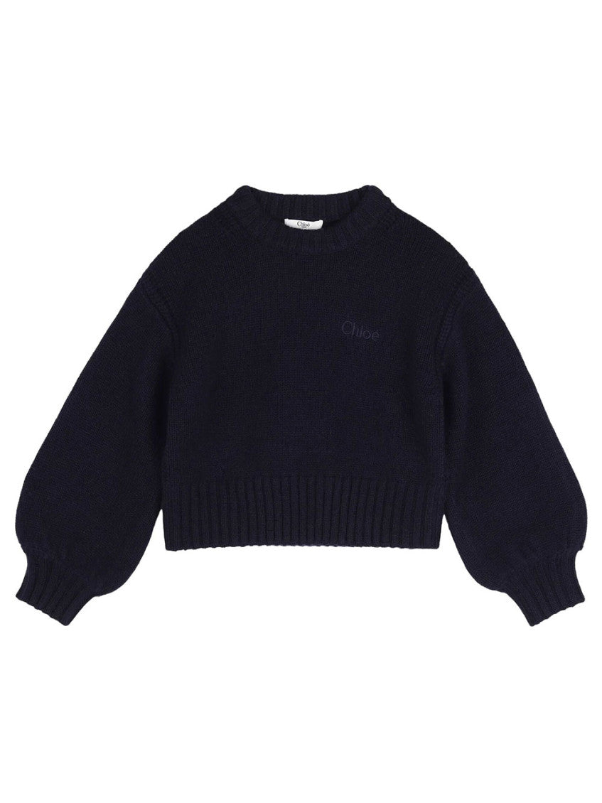 Girls Navy Blue Knitted Sweater 1