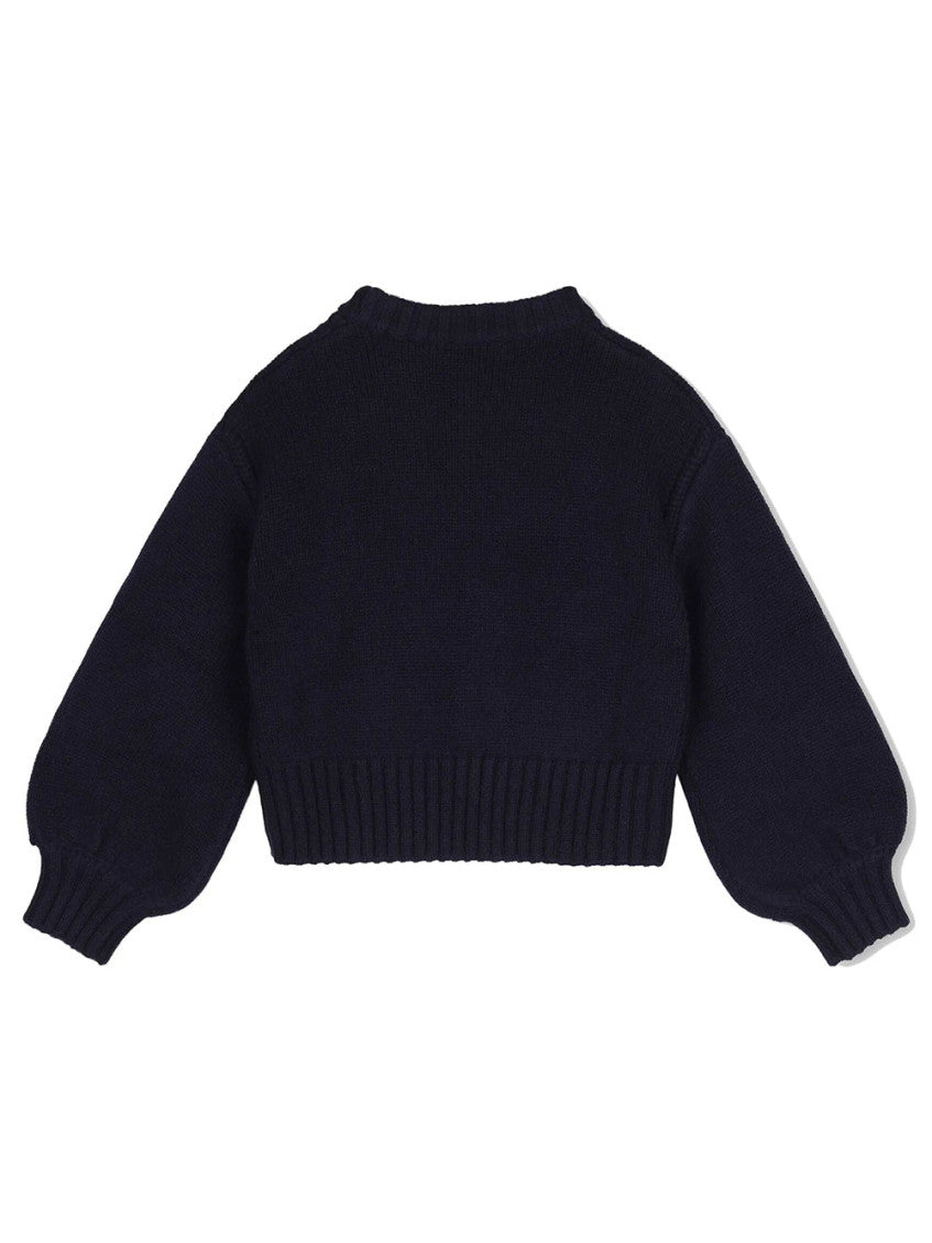 Girls Navy Blue Knitted Sweater 2