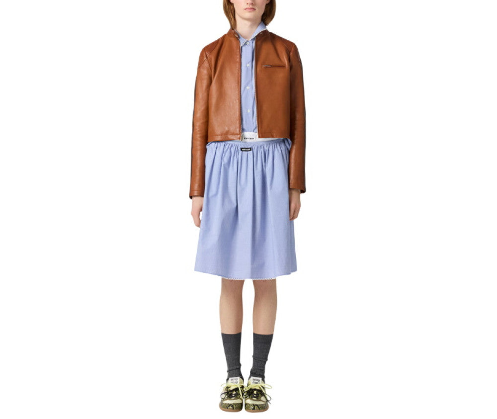 Brown Mandarin Collar Jacket 2