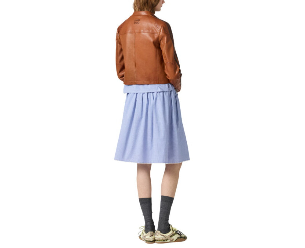 Brown Mandarin Collar Jacket 3