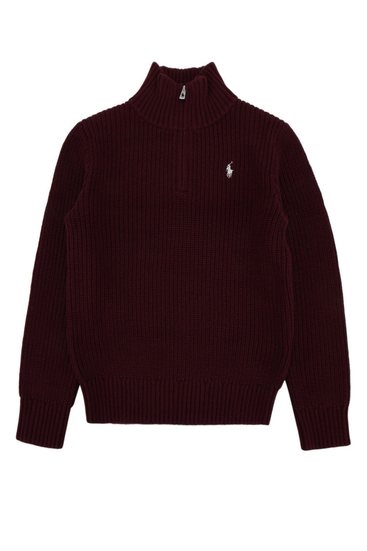 Boys Burgundy Knitted Sweater 1