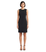 Black Round Neck Above Knee Dress 1