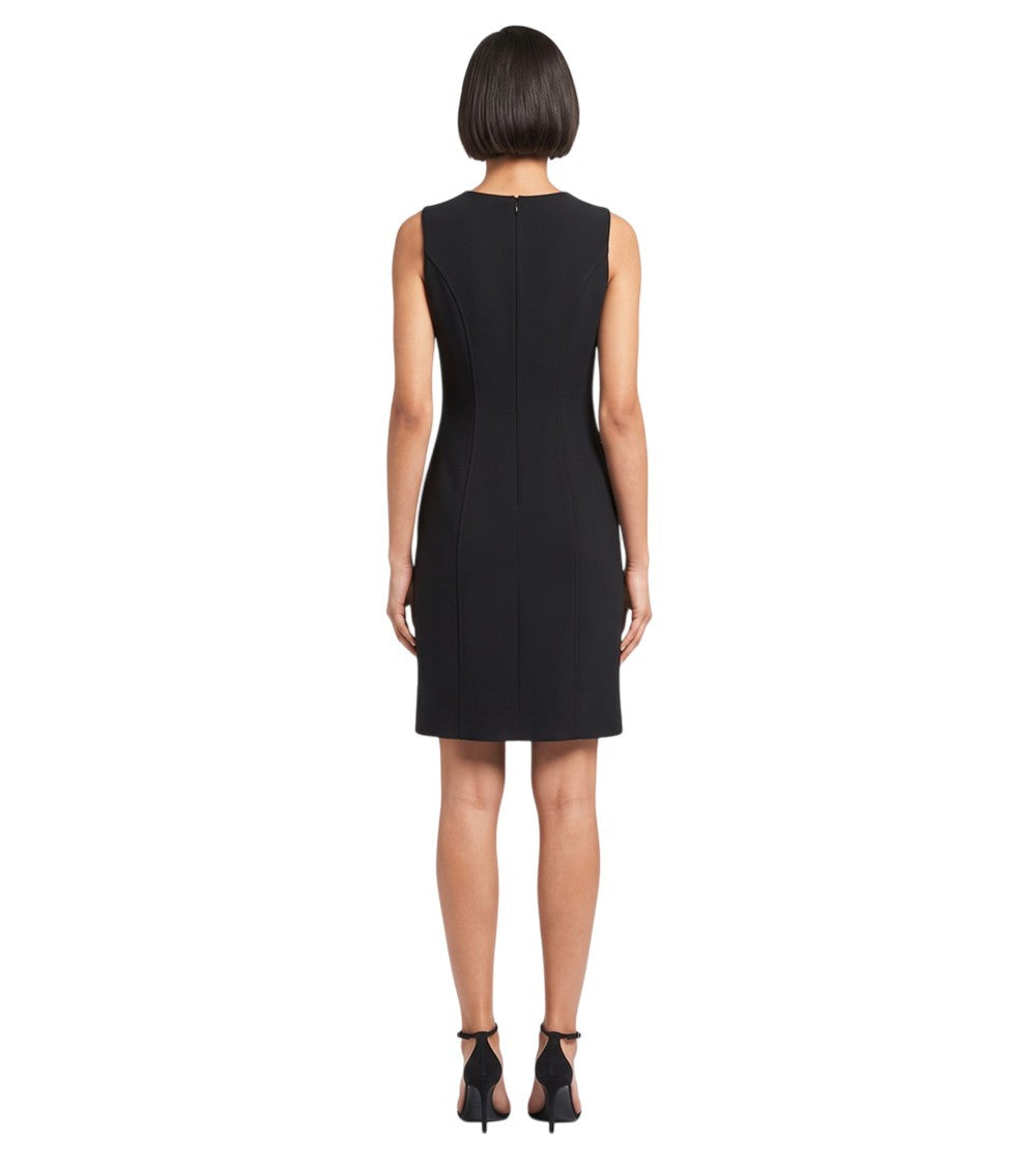Black Round Neck Above Knee Dress 2