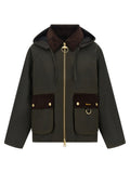 Green Solid Hood Jacket 1