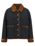 Blue Quilted Shirt Collar Jacket 1