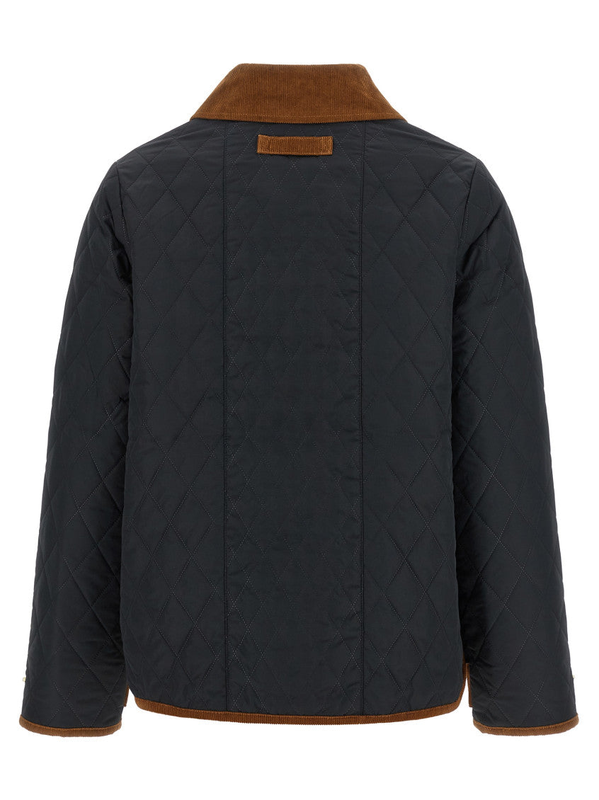 Blue Quilted Shirt Collar Jacket 2