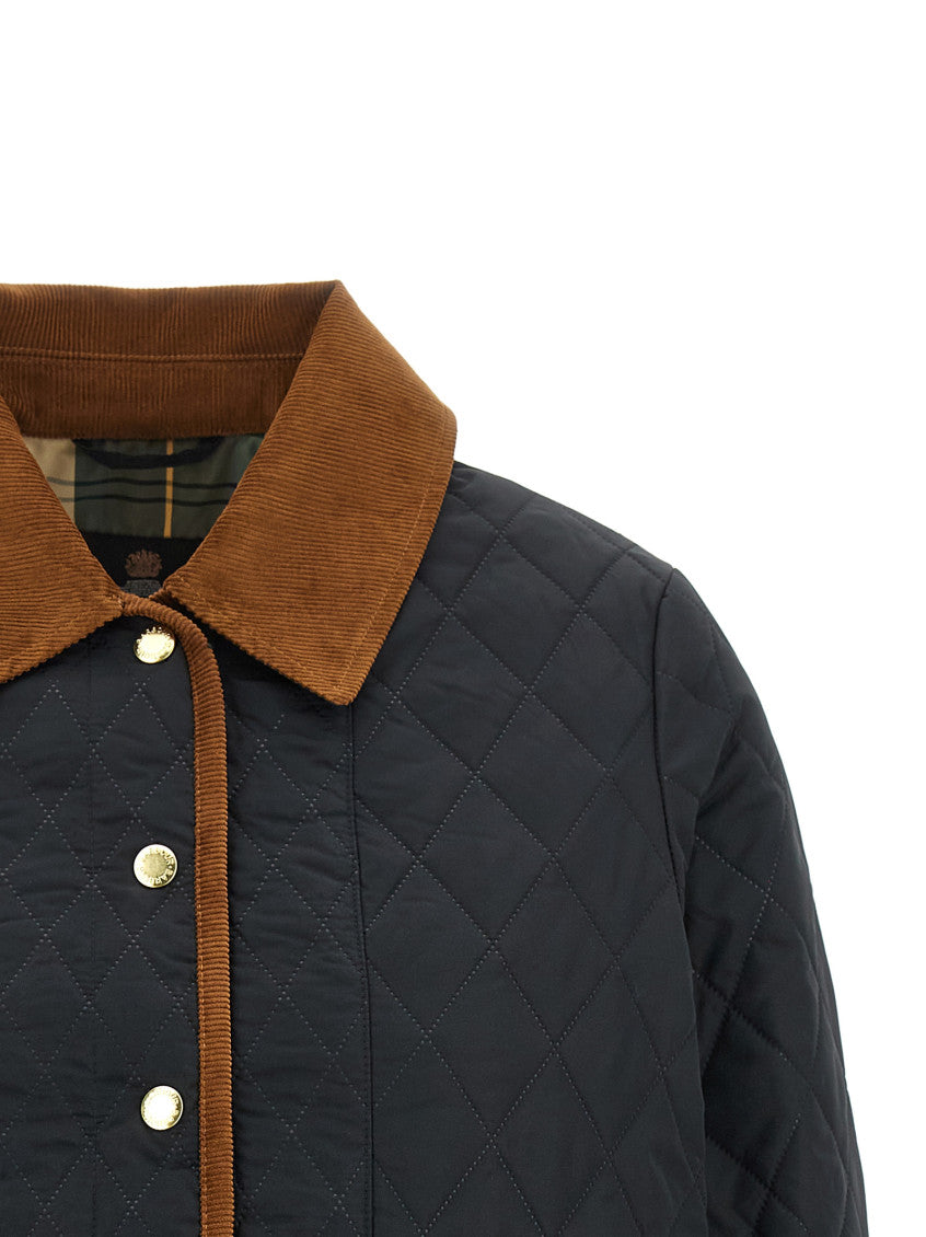 Blue Quilted Shirt Collar Jacket 3