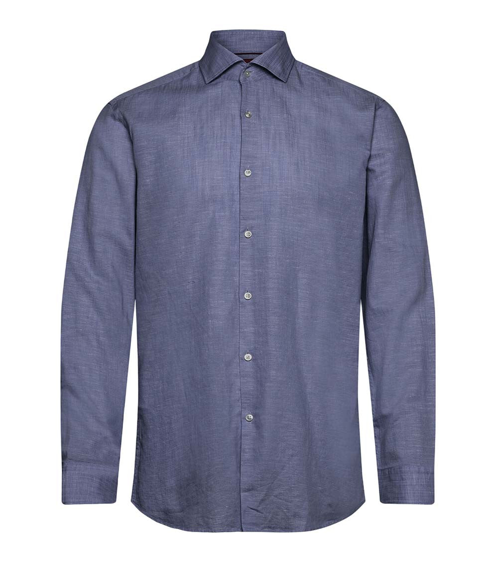 Blue Slim Textured Shirt 1