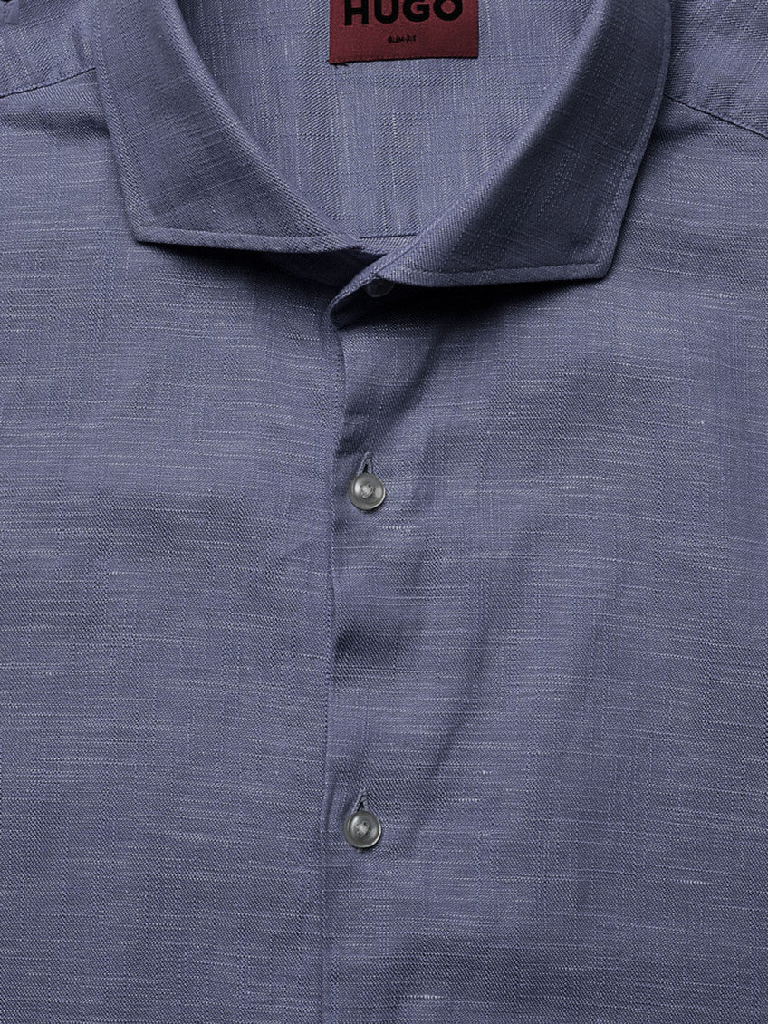 Blue Slim Textured Shirt 3