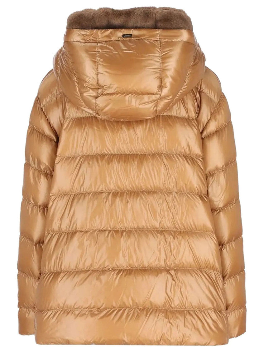 Brown Quilted Hood Jacket 2
