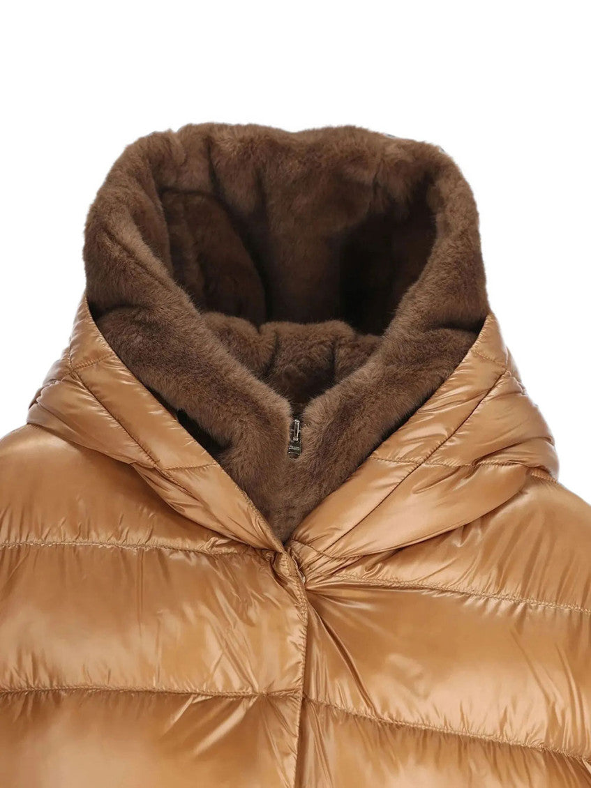 Brown Quilted Hood Jacket 3