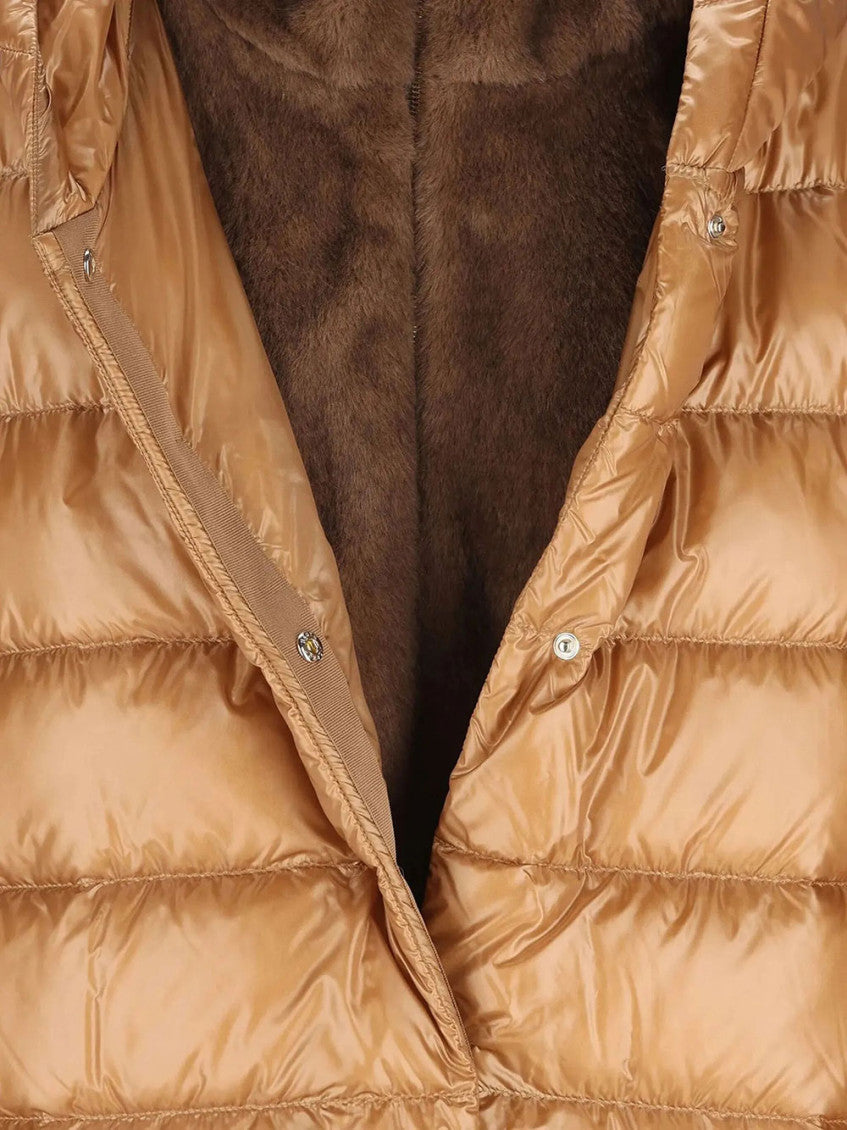 Brown Quilted Hood Jacket 4