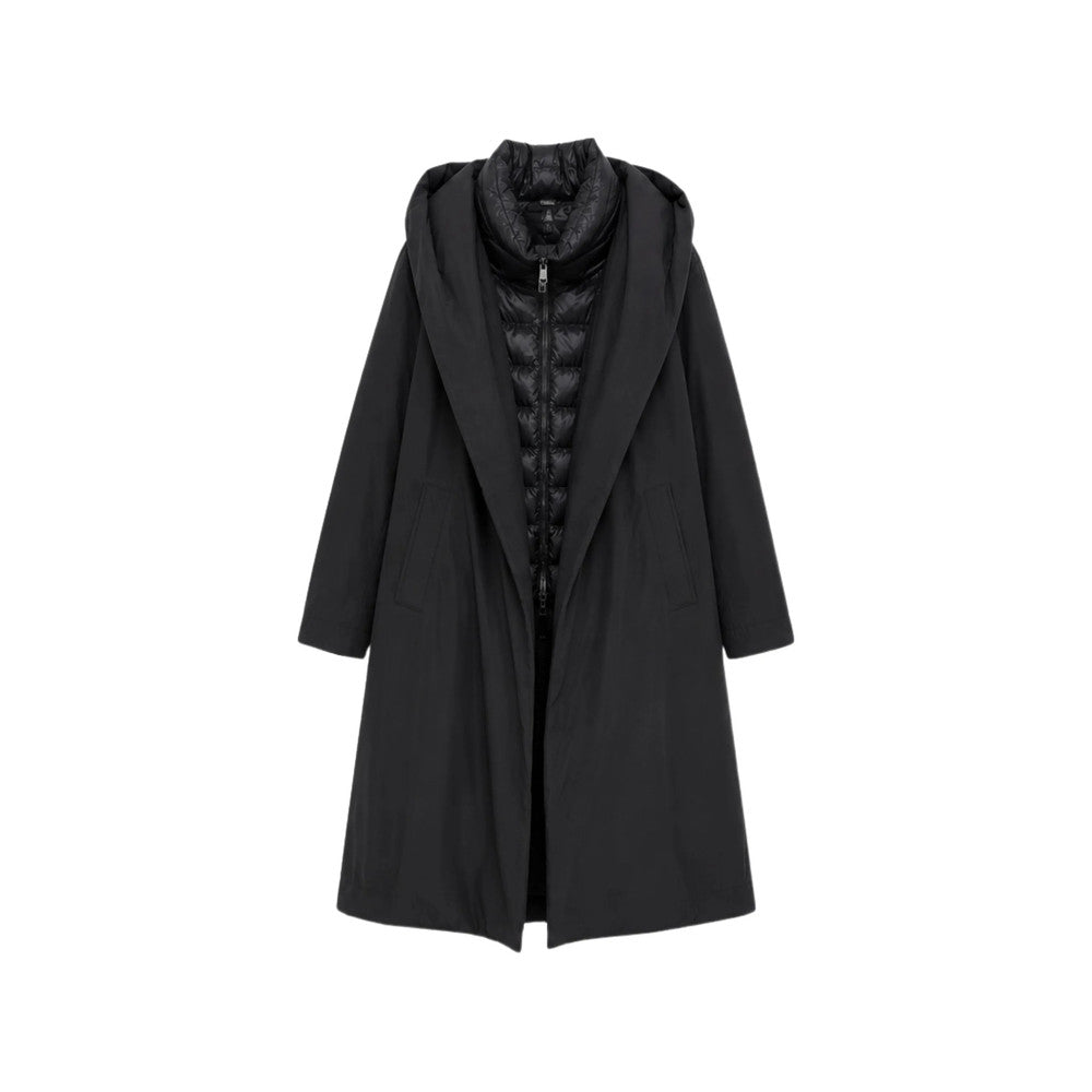 Black Solid Hood Jacket 1