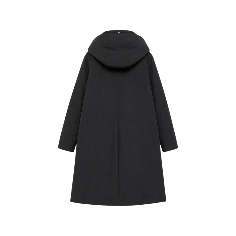 Black Solid Hood Jacket 2