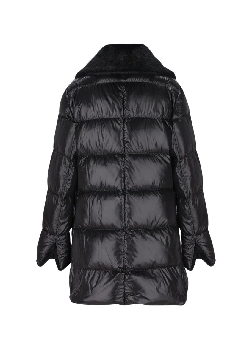 Black Quilted Shirt Collar Jacket 2