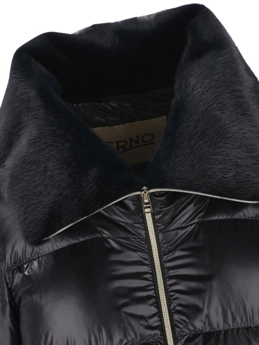 Black Quilted Shirt Collar Jacket 3