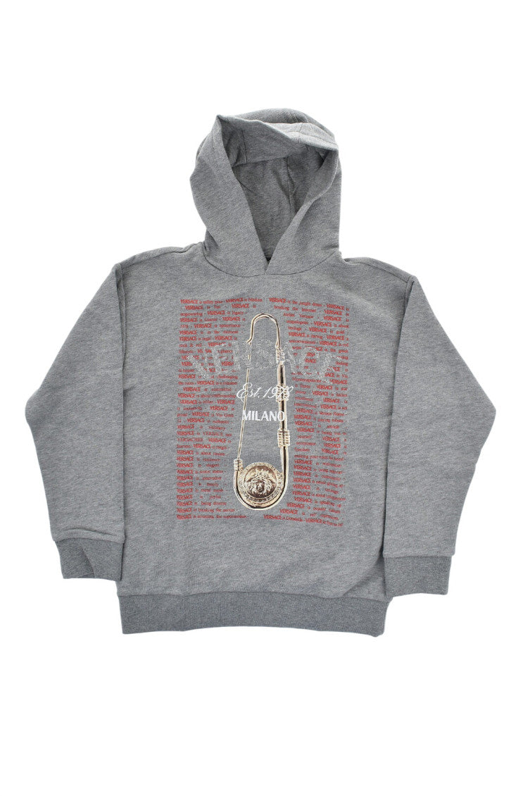 Kids Grey Logo Hoodie 1
