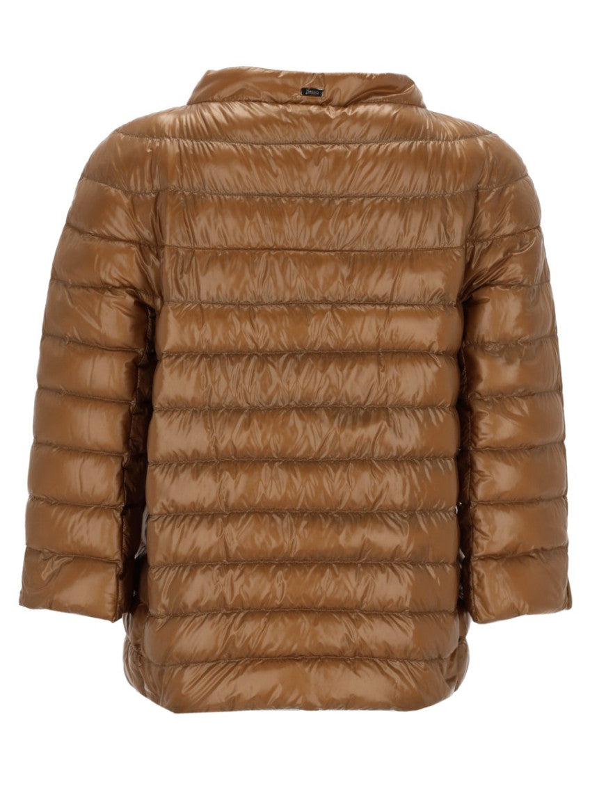 Brown Mandarin Collar Jacket 2