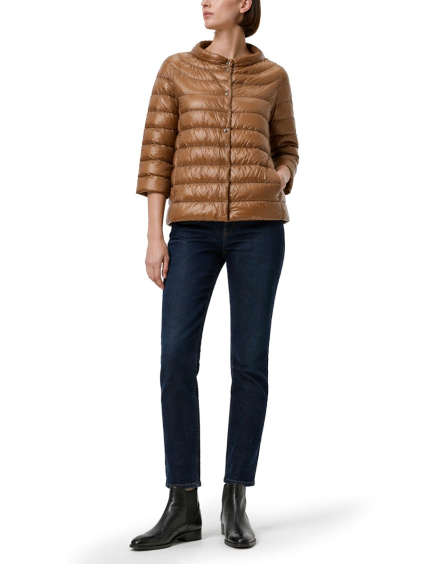 Brown Mandarin Collar Jacket 3