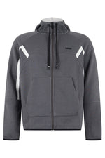 Dark Grey Textured Zip-Up Hoodie 1