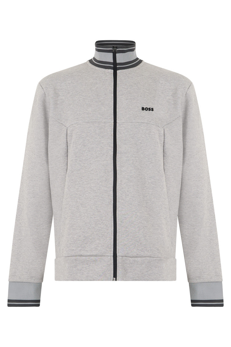 Grey Mock Collar Sweatshirt 1