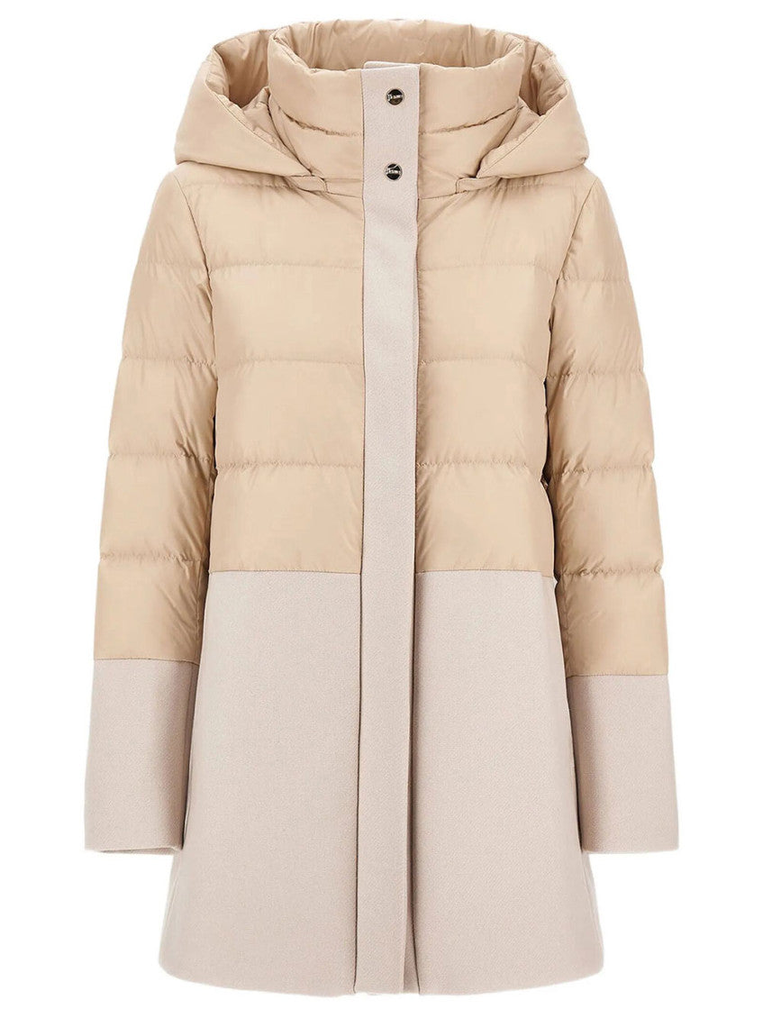 Beige Quilted Hood Jacket 1
