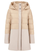 Beige Quilted Hood Jacket 1