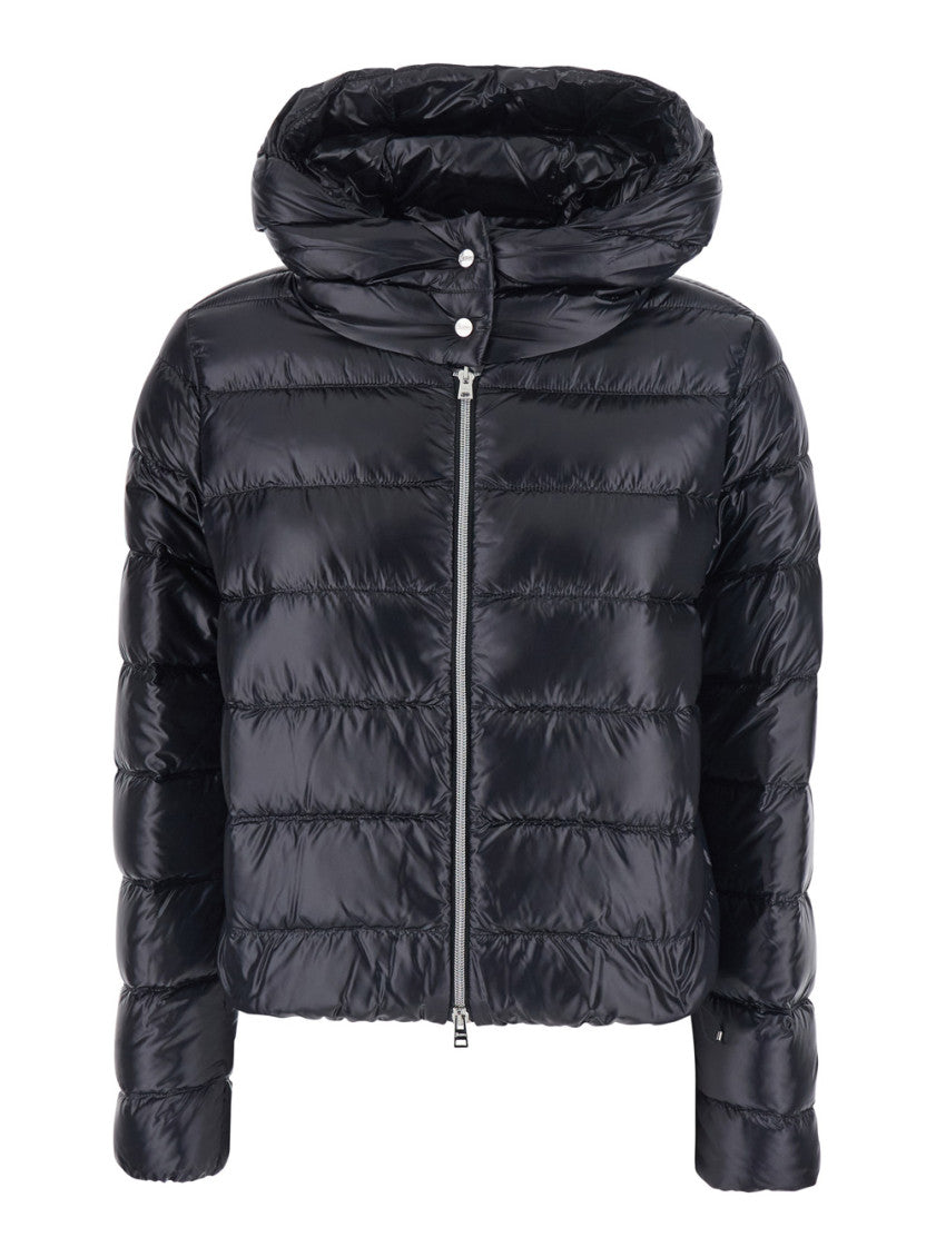 Black Quilted Hood Jacket 1