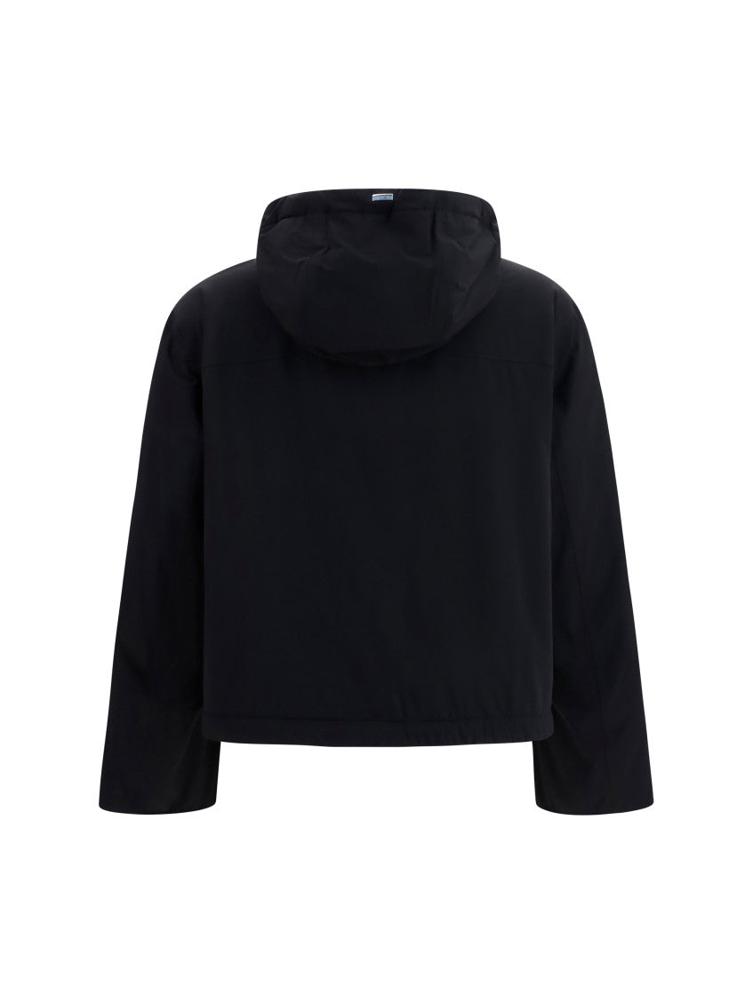 Black Solid Hood Jacket 2