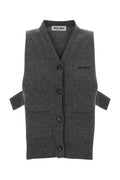 Grey Knitted V Neck Sweater 1