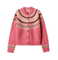 Pink Geometric Round Neck Sweater 1