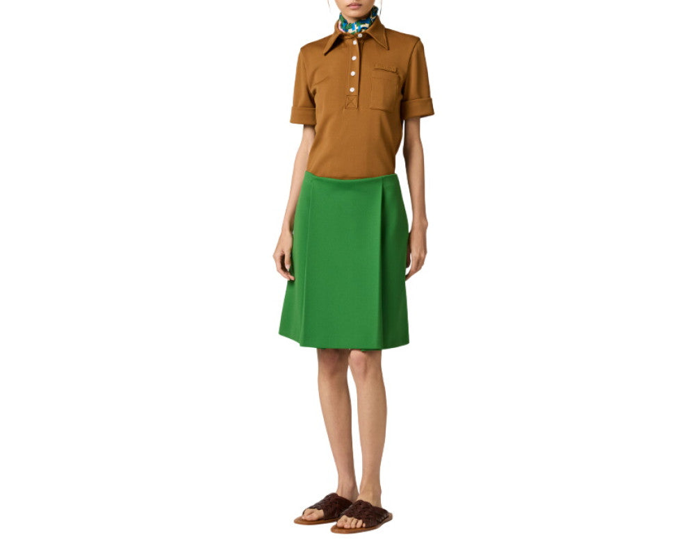 Green Knee Length Skirt 1