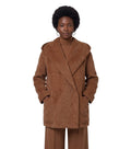 Brown Shawl Neck Trench Coat 1