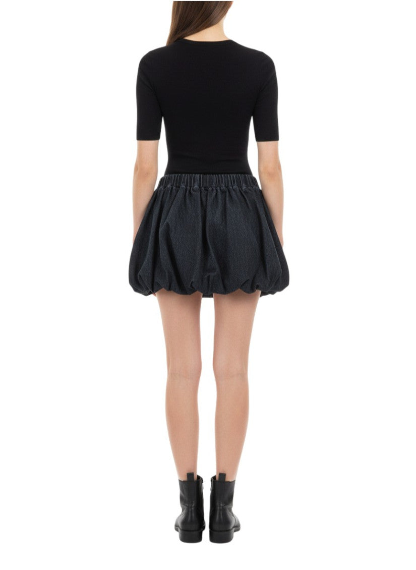 Blue Solid Above Knee Skirt 2